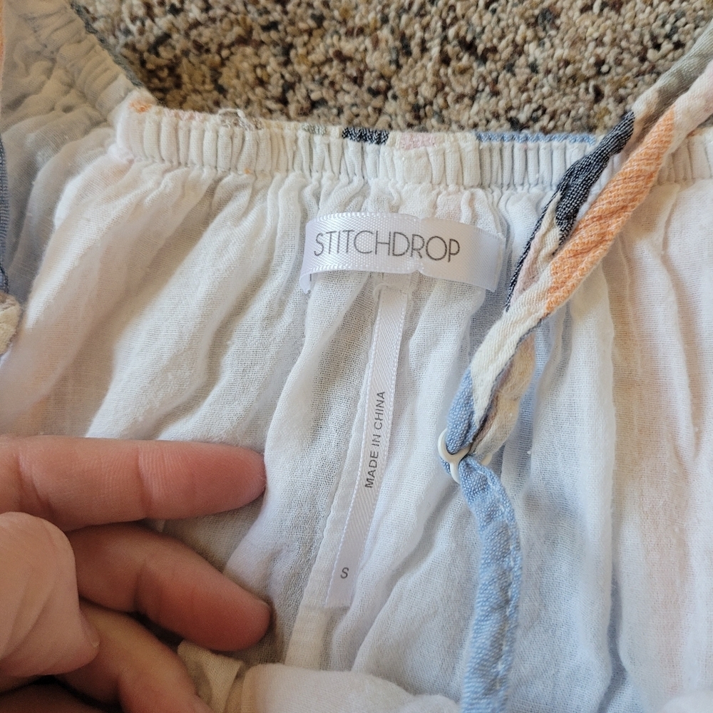 StitchDrop Womens Cotton Tiered Striped Dress Size Small - Picture 4 of 6